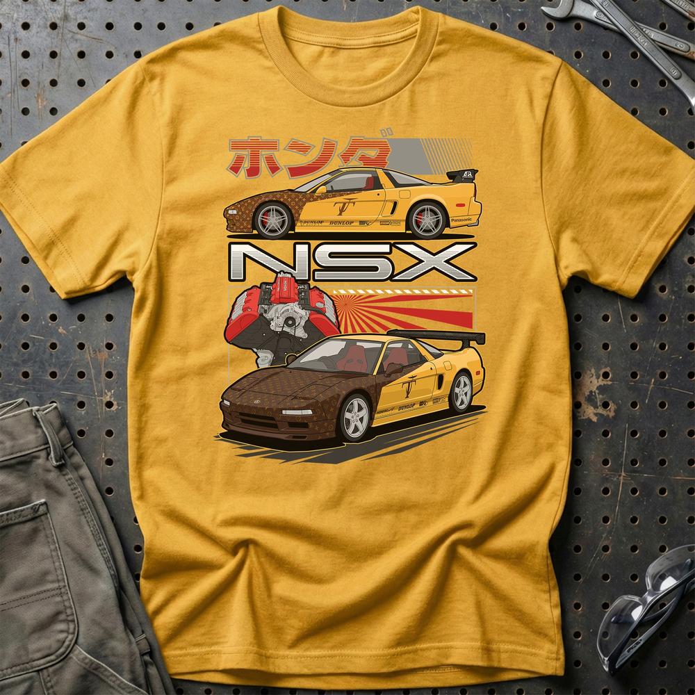 Honda NSX Fast And Furios Cars - Unisex T-Shirt-Beklædning-Honda-Guld-S-Garage Culture Shop- garage - man cave - merchandise