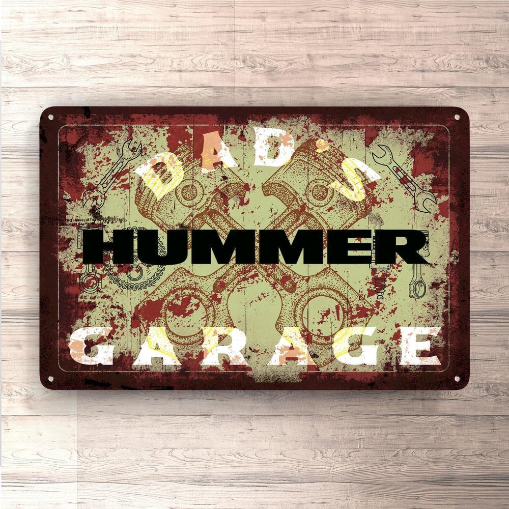 Hummer Dads Garage Vintage Skilte, Musemåtte, Dørmåtte-Skilte-Hummer-Garage Culture Shop- garage - man cave - merchandise