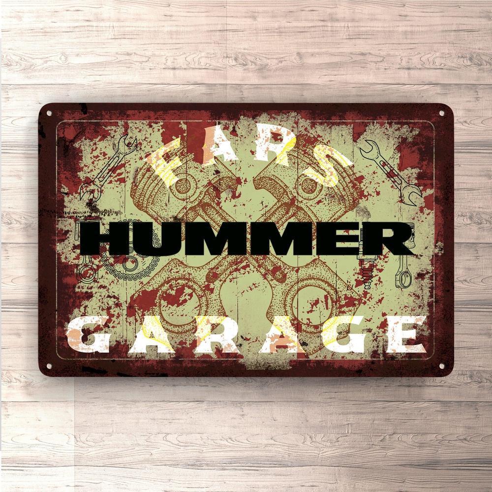 Hummer Fars Garage Vintage Skilte, Musemåtte, Dørmåtte-Skilte-Hummer-Garage Culture Shop- garage - man cave - merchandise