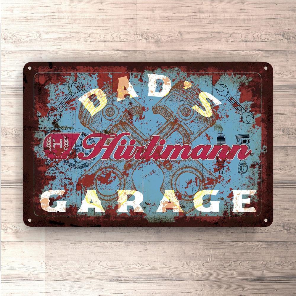 Hurlimann Dads Garage Vintage Skilte, Musemåtte, Dørmåtte , Plakat-Skilte-Hürlimann-Garage Culture Shop- garage - man cave - merchandise