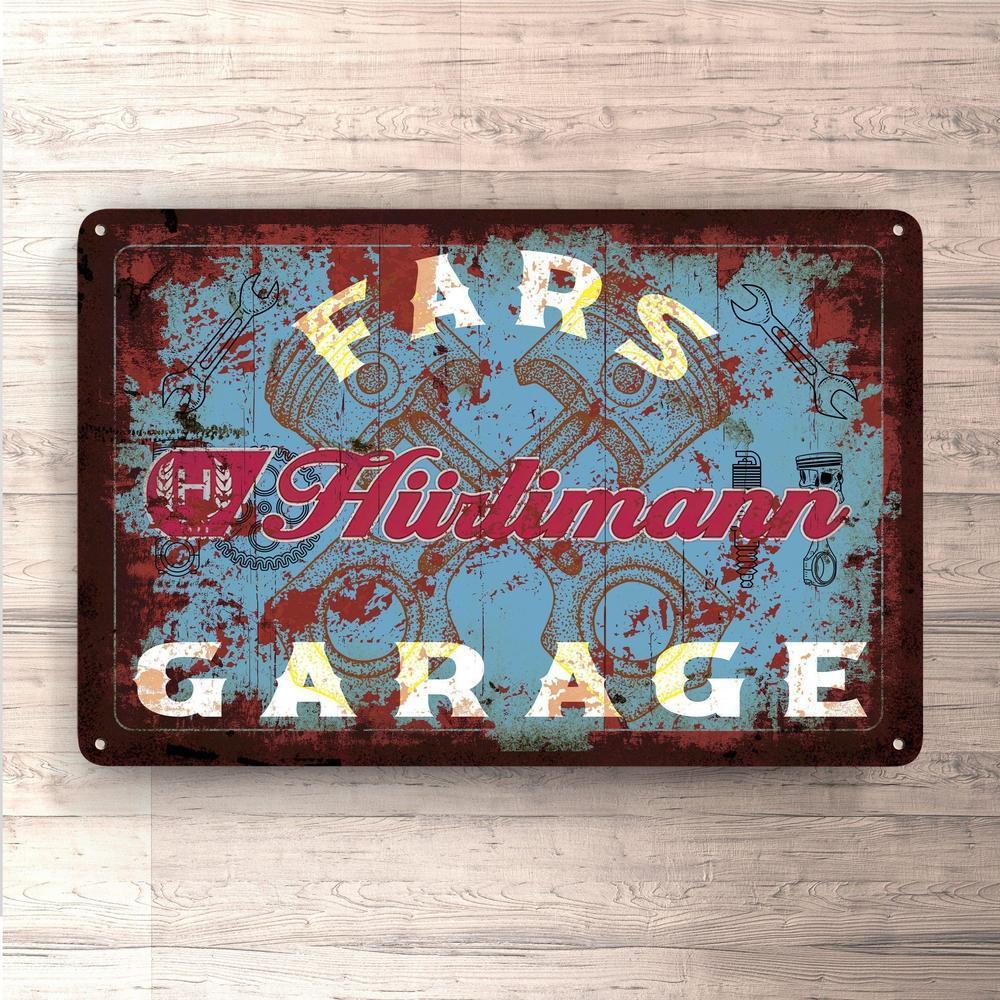 Hurlimann Fars Garage Vintage Skilte, Musemåtte, Dørmåtte-Skilte-Hürlimann-Garage Culture Shop- garage - man cave - merchandise
