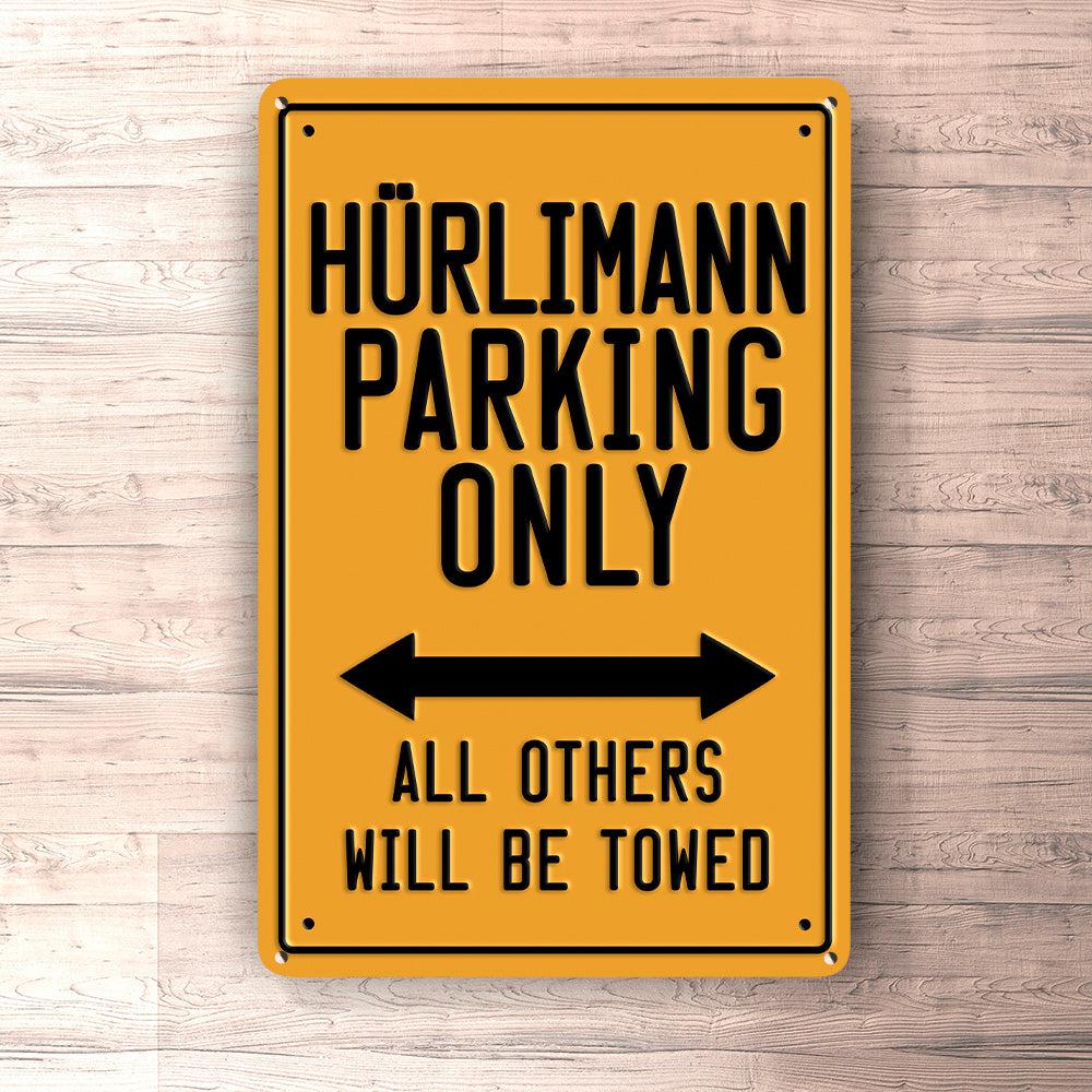 Hürlimann Parking Only Skilte, Musemåtte, Dørmåtte , Plakat-Parking skilte-Hürlimann-Garage Culture Shop- garage - man cave - merchandise