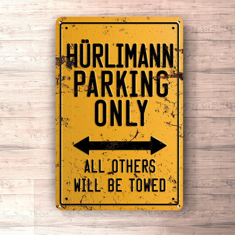 Hürlimann Parking Only Skilte, Musemåtte, Dørmåtte , Plakat-Parking skilte-Hürlimann-Garage Culture Shop- garage - man cave - merchandise