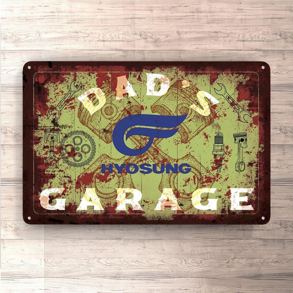 Hyosung Dads Garage Vintage Skilte, Musemåtte, Dørmåtte-Skilte-Hyosung-Garage Culture Shop- garage - man cave - merchandise