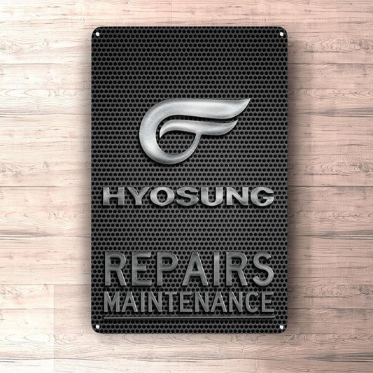 Hyosung Repairs Maintenance Skilte, Musemåtte, Dørmåtte , Plakat-Skilte-Hyosung-Garage Culture Shop- garage - man cave - merchandise