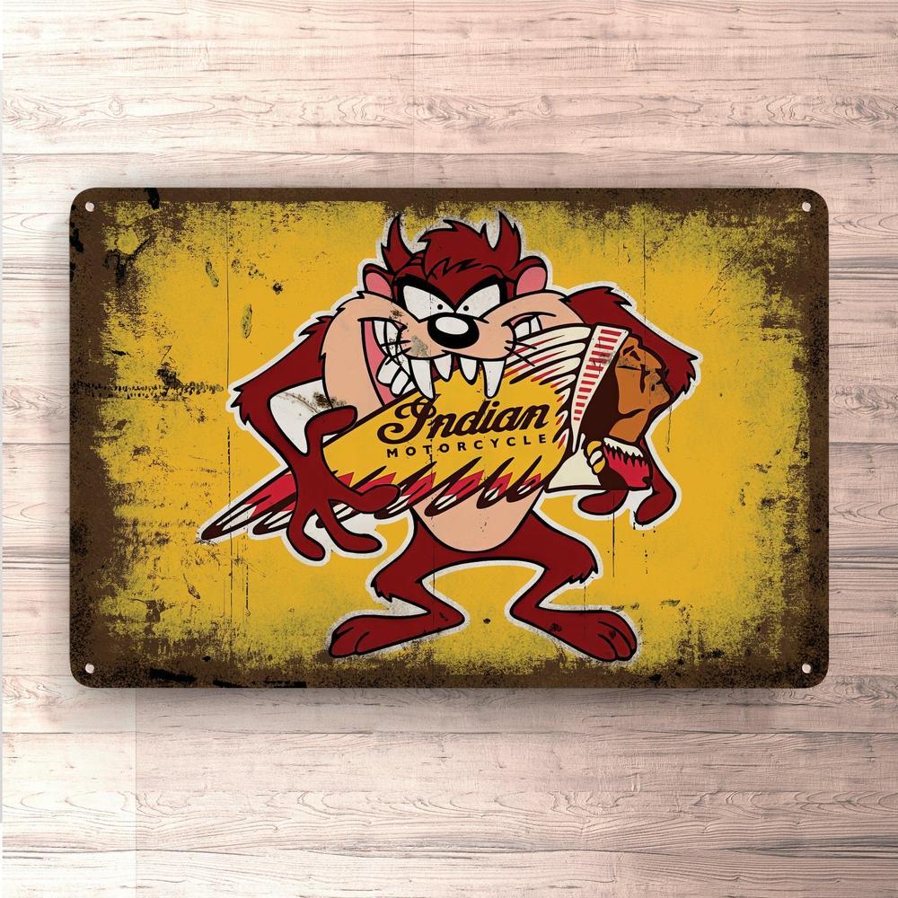 Indian Taz Vintage Skilte, Musemåtte, Dørmåtte-Skilte-Indian-Garage Culture Shop- garage - man cave - merchandise