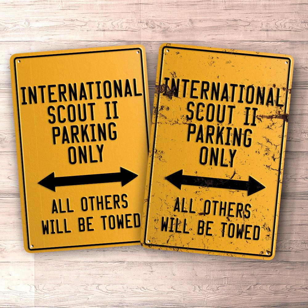 International Scout Ii Parking Only Skilte, Musemåtte, Dørmåtte , Plakat-Parking skilte-International Scout-Garage Culture Shop- garage - man cave - merchandise