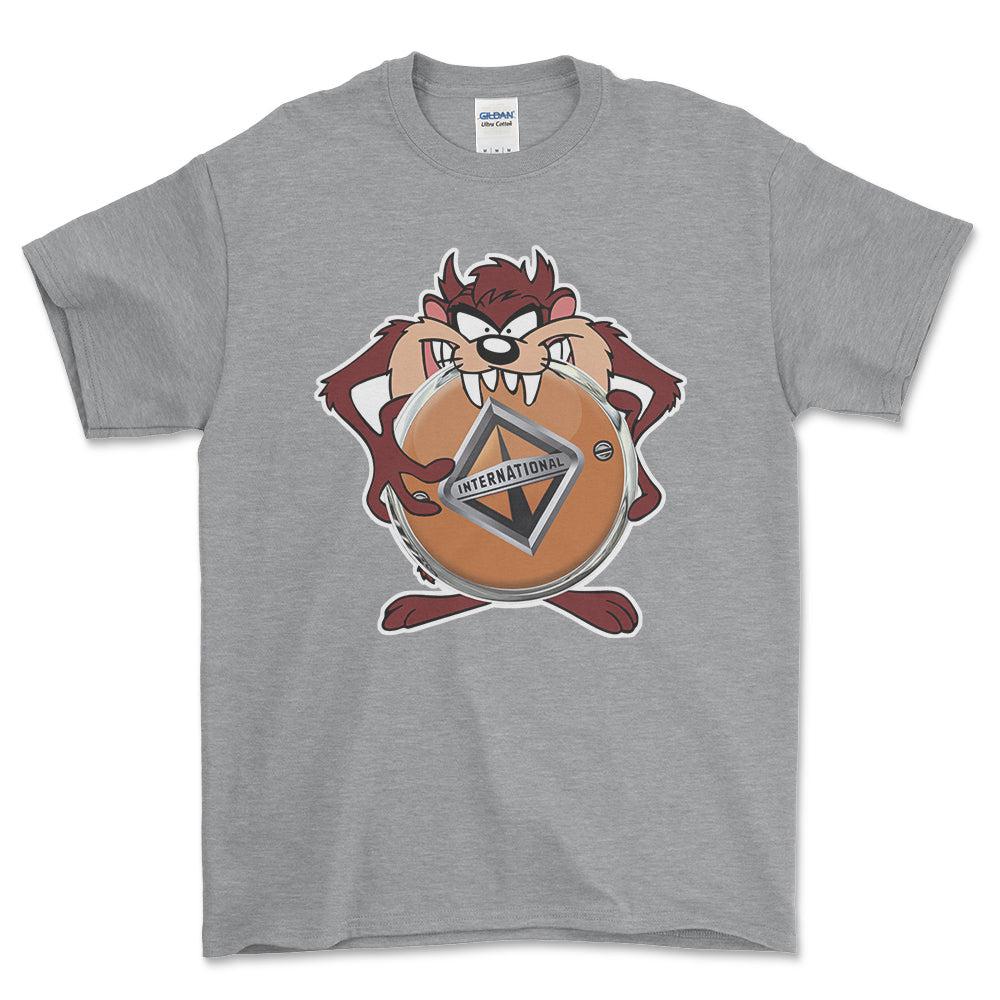 International TAZ Unisex T-Shirt , Bomuld-Beklædning-International-Grå Sport-S-Forside-Garage Culture Shop- garage - man cave - merchandise