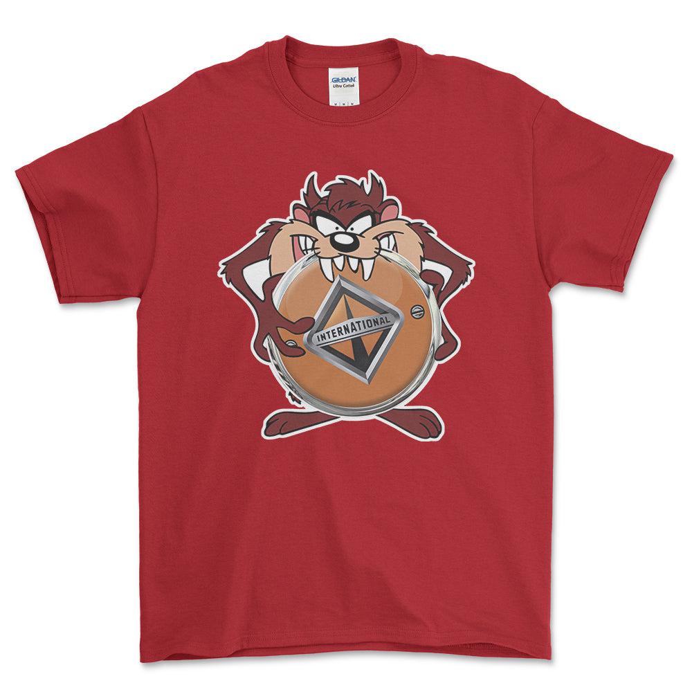 International TAZ Unisex T-Shirt , Bomuld-Beklædning-International-Rød-S-Forside-Garage Culture Shop- garage - man cave - merchandise
