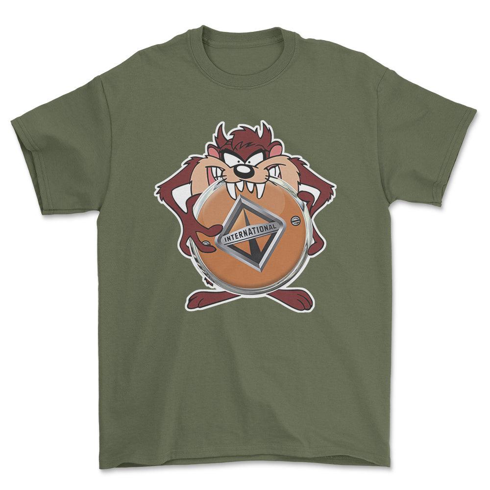 International TAZ Unisex T-Shirt , Bomuld-Beklædning-International-Grøn Militær-S-Forside-Garage Culture Shop- garage - man cave - merchandise