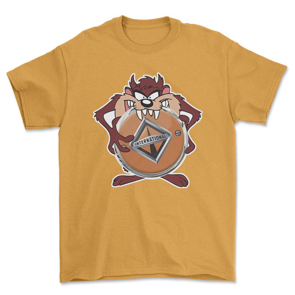 International TAZ Unisex T-Shirt , Bomuld-Beklædning-International-Guld-S-Forside-Garage Culture Shop- garage - man cave - merchandise
