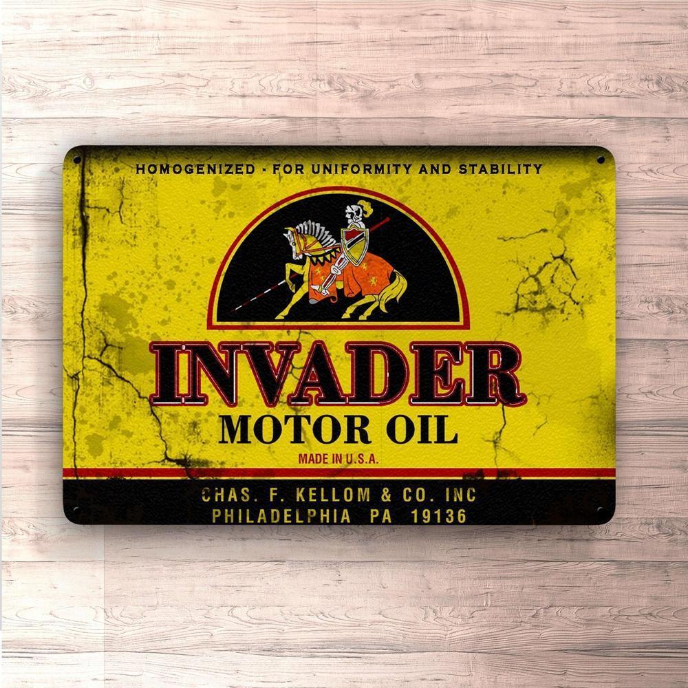 Invader Motorolie Skilte, Musemåtte, Dørmåtte , Plakat-Skilte-Motorolie-Garage Culture Shop- garage - man cave - merchandise