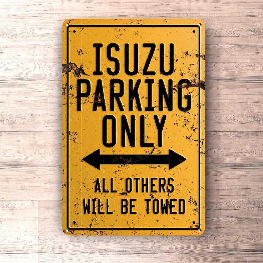 Isuzu Parking Only Skilte, Musemåtte, Dørmåtte , Plakat-Parking skilte-Isuzu-Garage Culture Shop- garage - man cave - merchandise