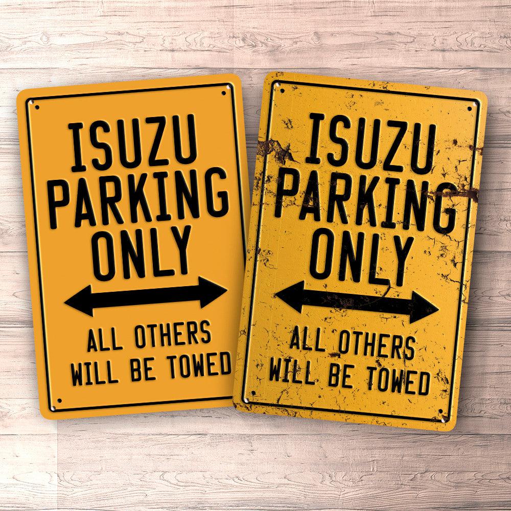 Isuzu Parking Only Skilte, Musemåtte, Dørmåtte , Plakat-Parking skilte-Isuzu-Garage Culture Shop- garage - man cave - merchandise