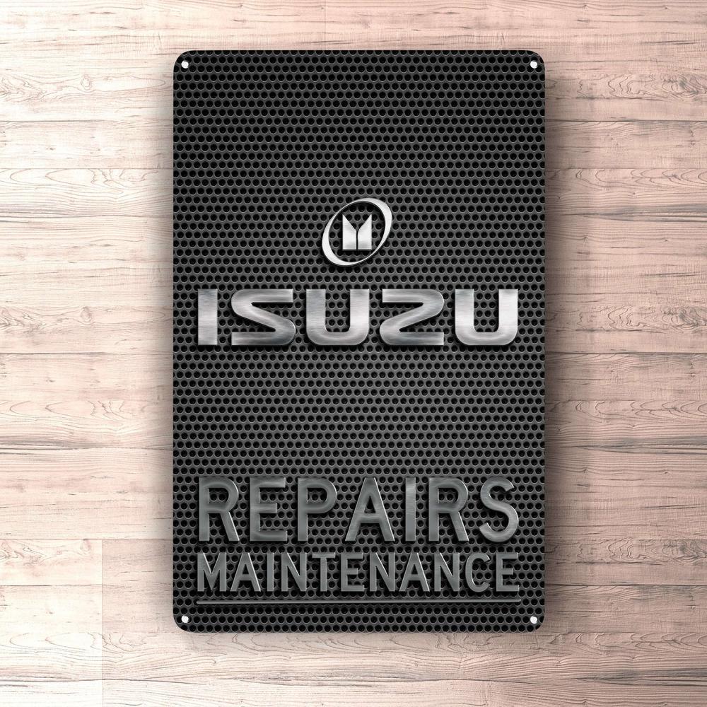 Isuzu Repairs Maintenance Skilte, Musemåtte, Dørmåtte-Skilte-Isuzu-Garage Culture Shop- garage - man cave - merchandise