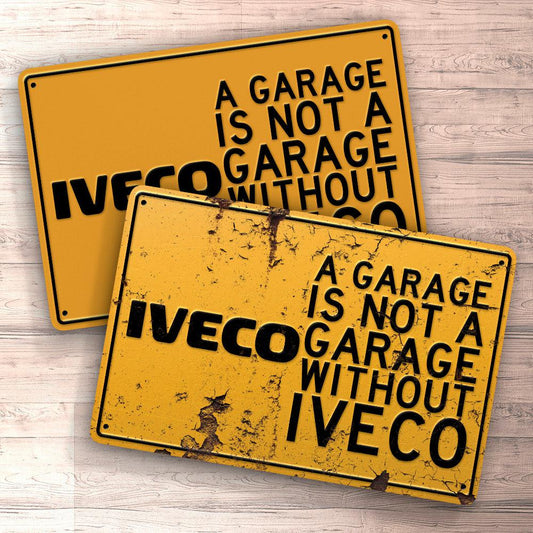 Iveco A Garage Is Not A Garage Without Iveco Skilte, Musemåtte, Dørmåtte , Plakat-Skilte-Iveco-Garage Culture Shop- garage - man cave - merchandise