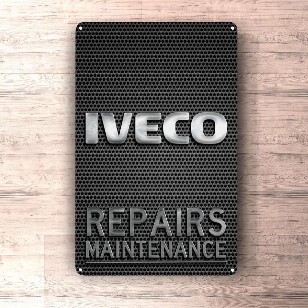 Iveco Repairs Maintenance Skilte, Musemåtte, Dørmåtte , Plakat-Skilte-Iveco-Garage Culture Shop- garage - man cave - merchandise