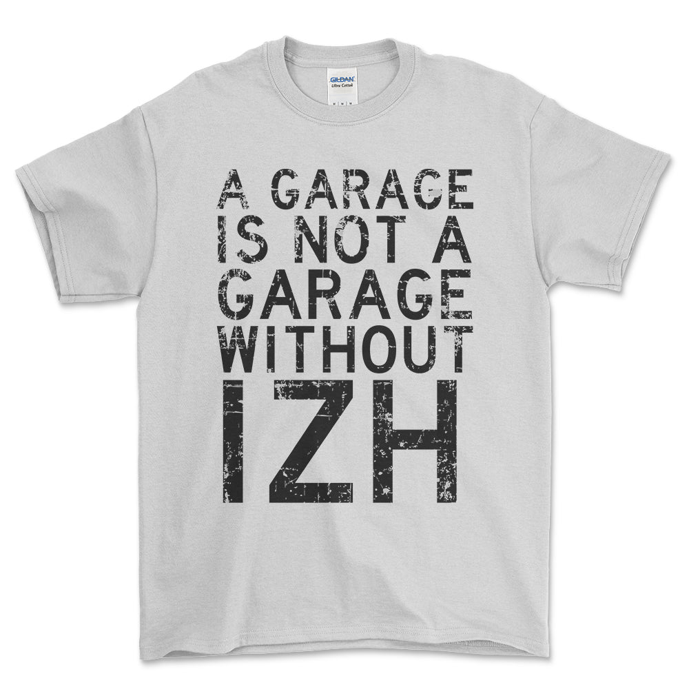 Izh - A Garage Is Not A Garage Without Indian - Unisex T-Shirt , Bomuld-Beklædning-IZh-Hvid-S-Forside-Garage Culture Shop- garage - man cave - merchandise