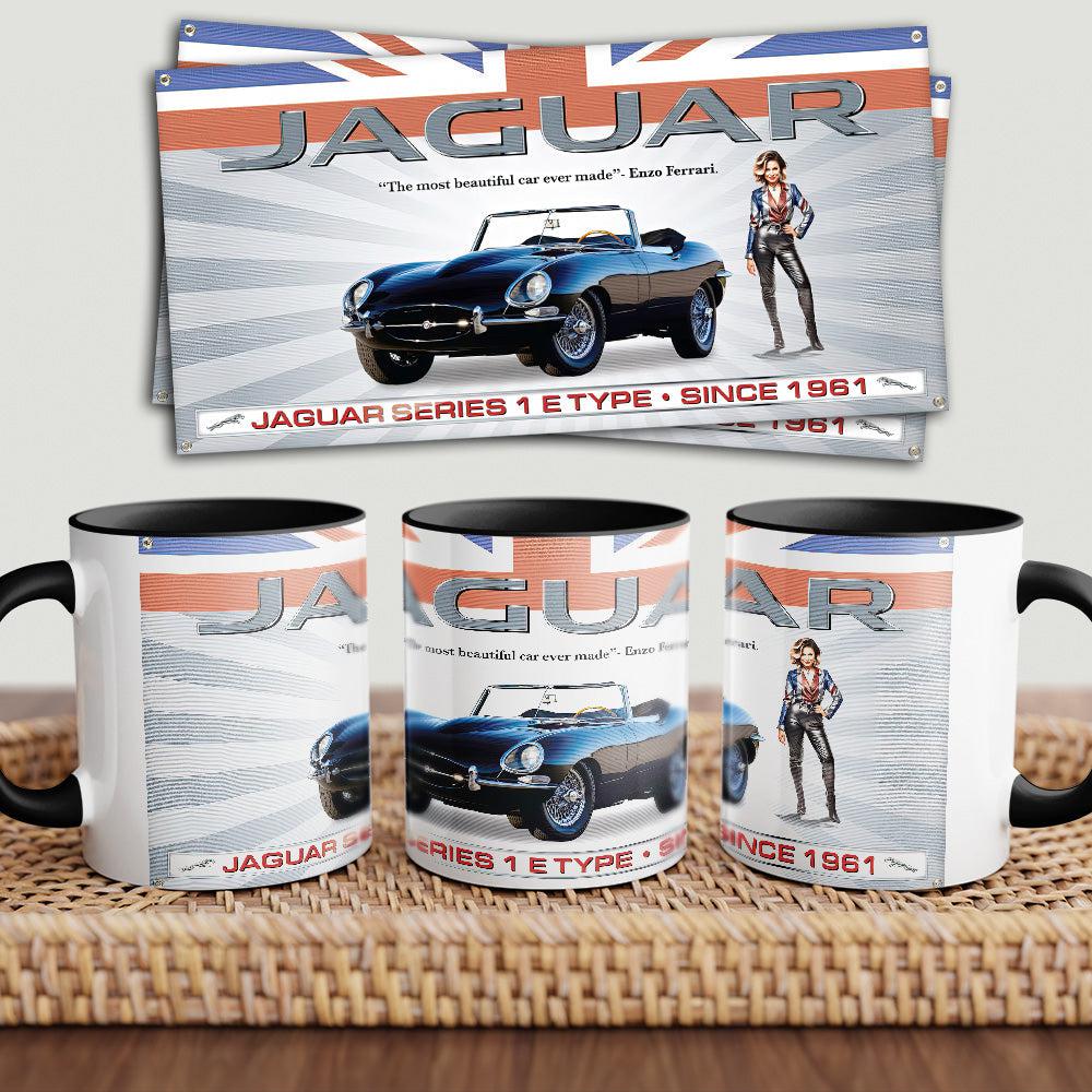 Jaguar 1E "To Toner" Vintage Keramisk Krus-Krus-Jaguar-Garage Culture Shop- garage - man cave - merchandise