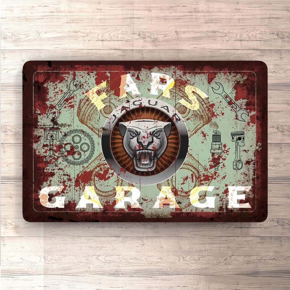 Jaguar Fars Garage Vintage Skilte, Musemåtte, Dørmåtte-Skilte-Jaguar-Garage Culture Shop- garage - man cave - merchandise