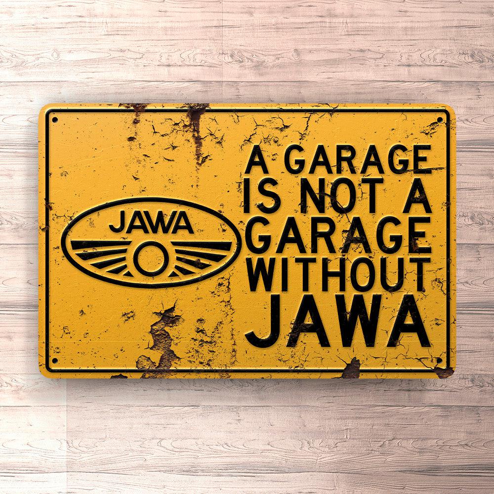 Jawa A Garage Is Not A Garage Without Jawa Skilte, Musemåtte, Dørmåtte-Skilte-Jawa-Garage Culture Shop- garage - man cave - merchandise