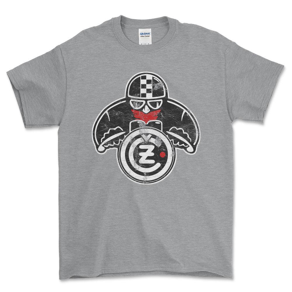 Jawa CZ Biker Vintage Style Unisex T-Shirt , Bomuld-Beklædning-Jawa-Grå Sport-S-Forside-Garage Culture Shop- garage - man cave - merchandise