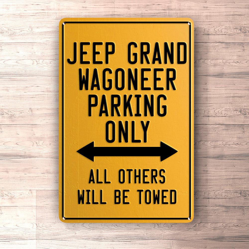 Jeep Grand Wagoneer Parking Only Skilte, Musemåtte, Dørmåtte-Parking skilte-Jeep-Garage Culture Shop- garage - man cave - merchandise