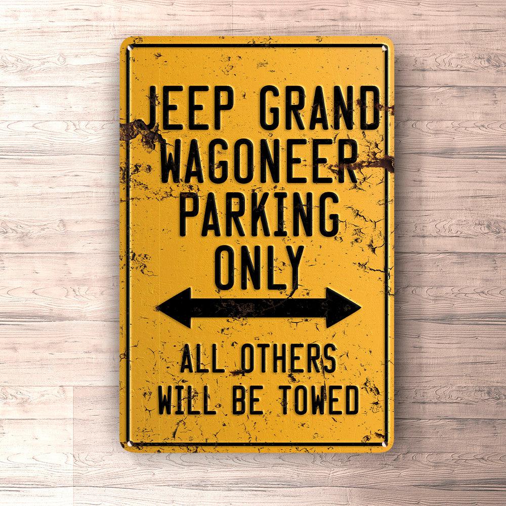 Jeep Grand Wagoneer Parking Only Skilte, Musemåtte, Dørmåtte-Parking skilte-Jeep-Garage Culture Shop- garage - man cave - merchandise