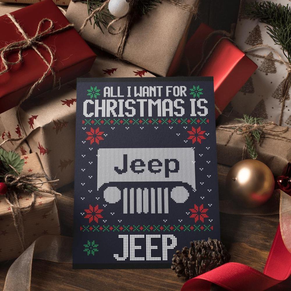 Jeep Juleskilte All I Want For Christmas Is Skilte, Musemåtte, Dørmåtte , Plakat-Skilte-Jeep-Garage Culture Shop- garage - man cave - merchandise