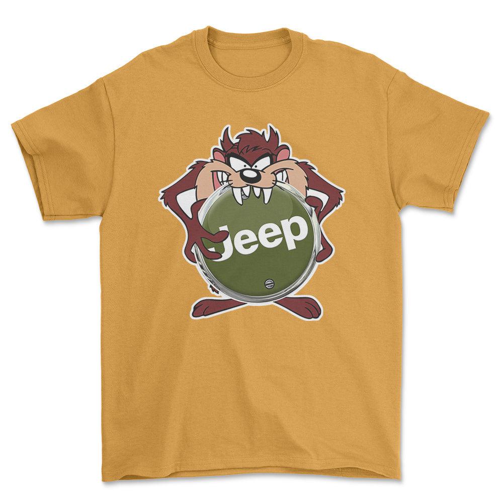 Jeep TAZ Unisex T-Shirt , Bomuld-Beklædning-Jeep-Guld-S-Forside-Garage Culture Shop- garage - man cave - merchandise