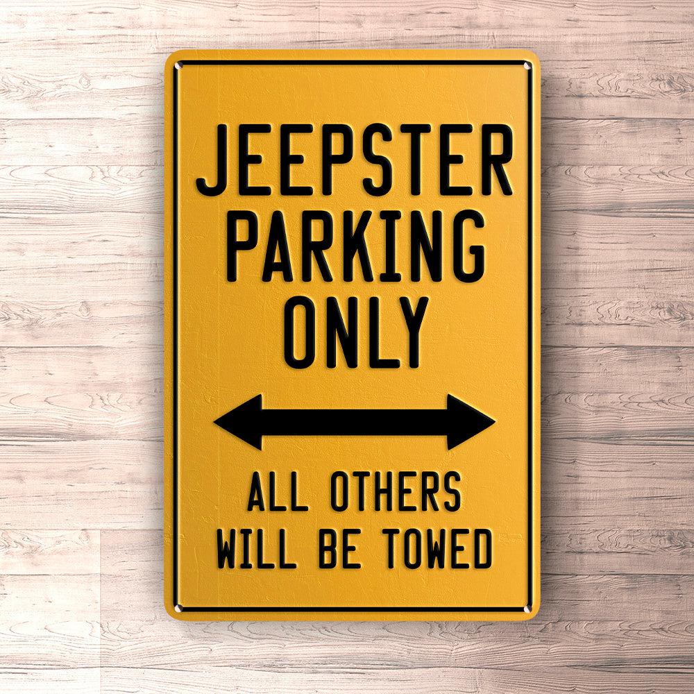 Jeepster Parking Only Skilte, Musemåtte, Dørmåtte-Parking skilte-Jeepster-Garage Culture Shop- garage - man cave - merchandise