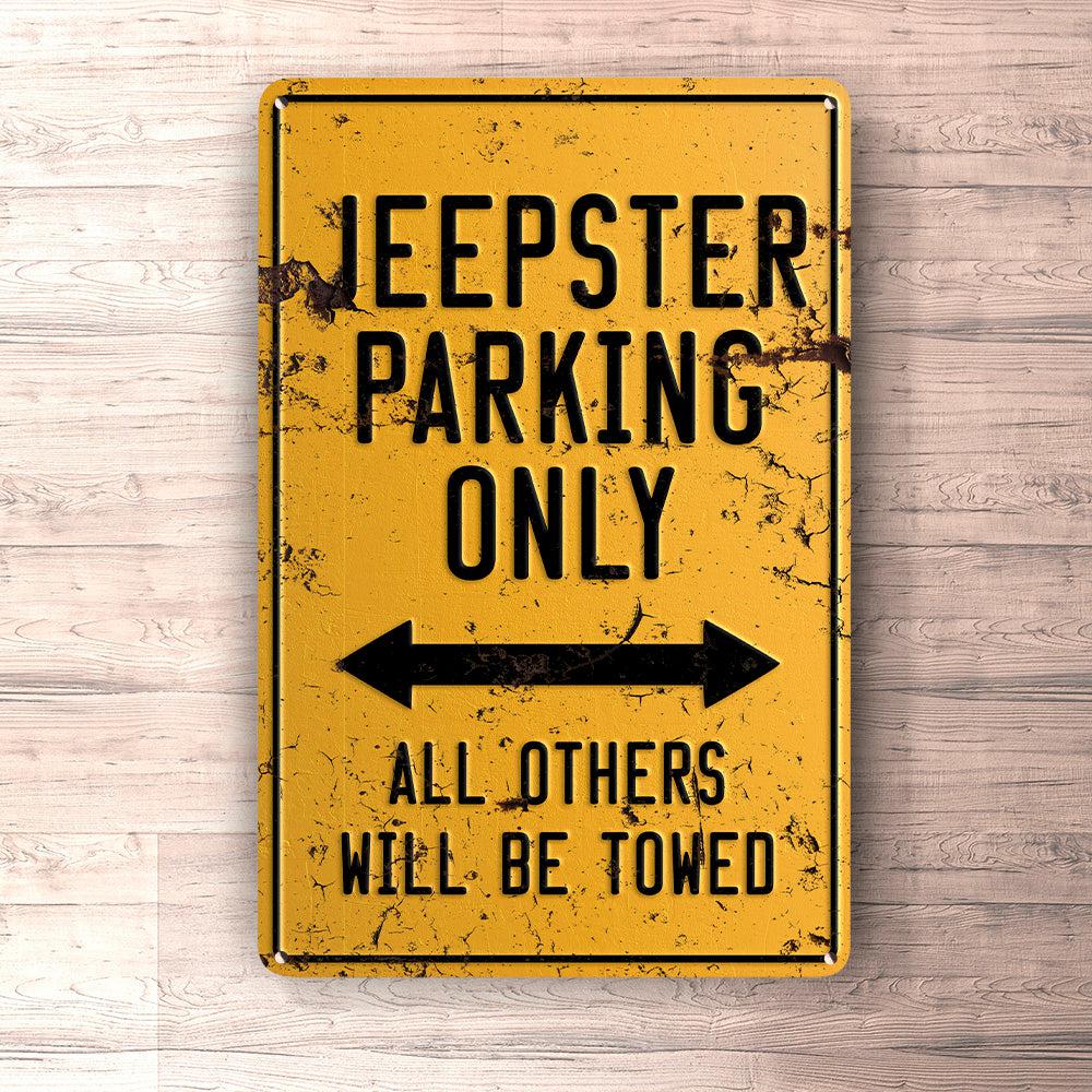 Jeepster Parking Only Skilte, Musemåtte, Dørmåtte-Parking skilte-Jeepster-Garage Culture Shop- garage - man cave - merchandise