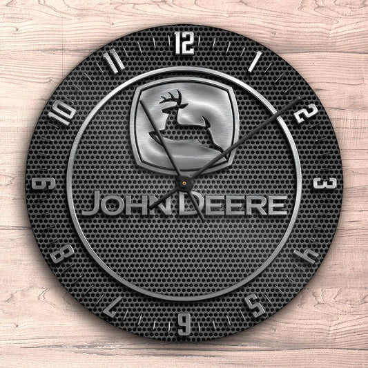 John Deere Vægur Rundt-Clock-John Deere-Garage Culture Shop- garage - man cave - merchandise