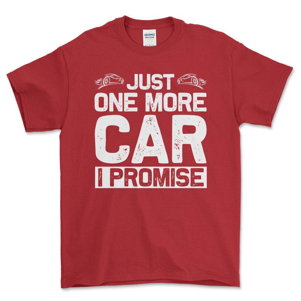 Just One More Car I Promise T-Shirt , Bomuld-Beklædning-Garage Culture-Rød-S-Forside-Garage Culture Shop- garage - man cave - merchandise