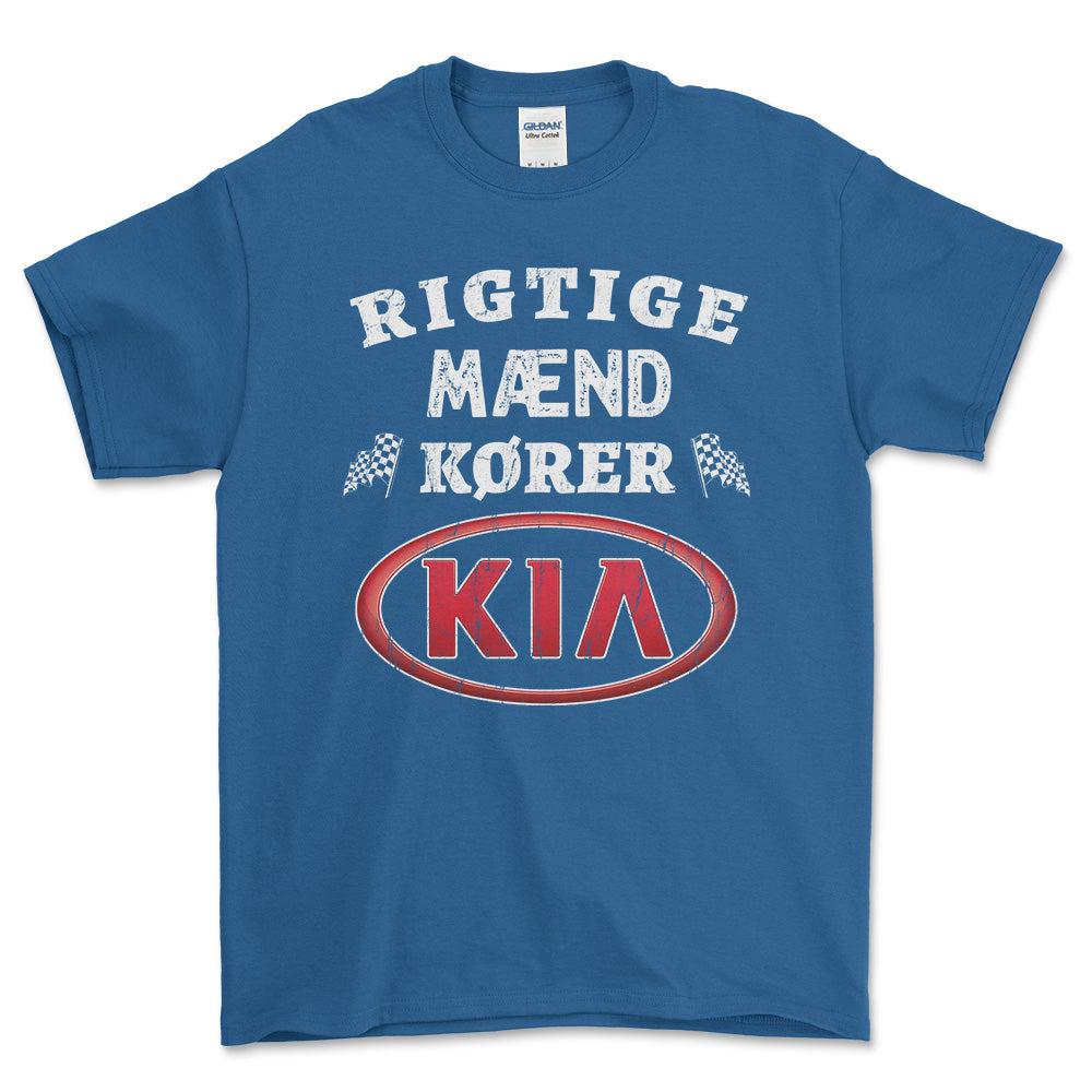 KIA Rigtige Mænd Kører - Unisex T-Shirt , Bomuld-Beklædning-KIA-Blå Royal-S-Forside-Garage Culture Shop- garage - man cave - merchandise