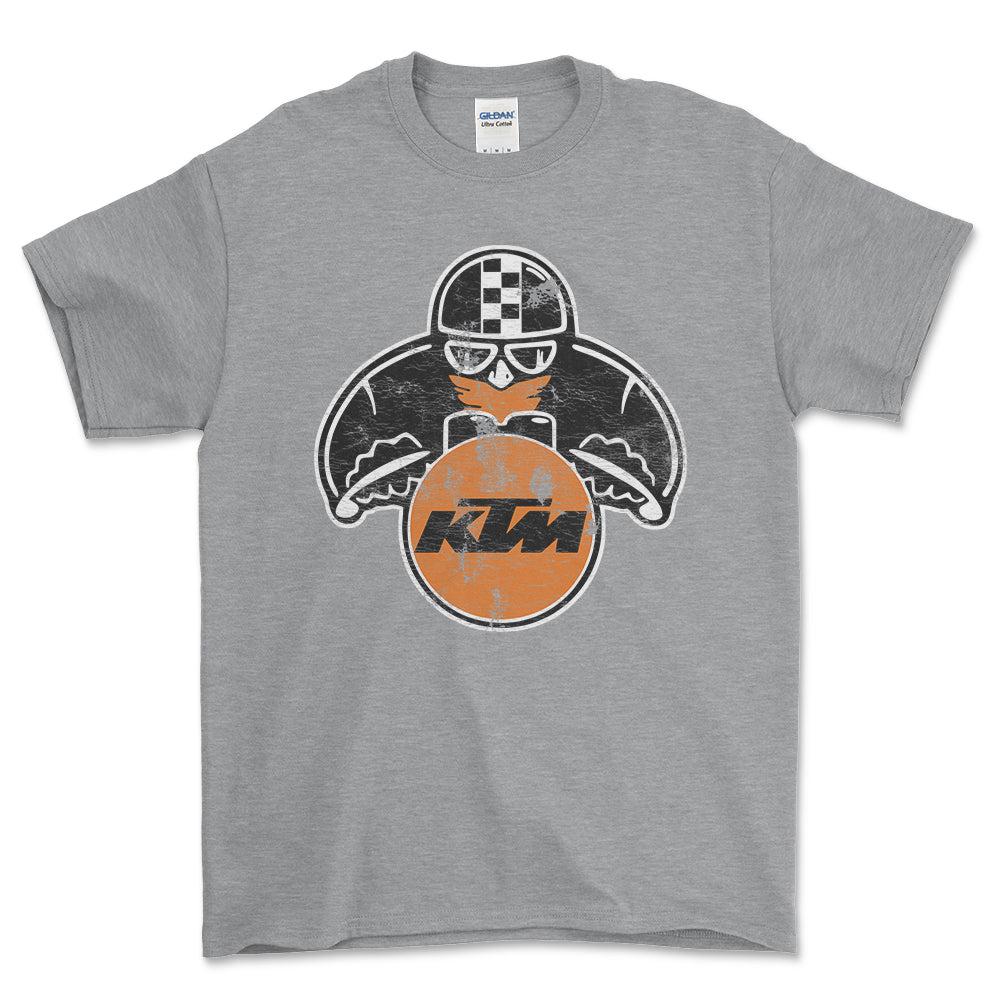 KTM Biker Vintage Style Unisex T-Shirt , Bomuld-Beklædning-KTM-Grå Sport-S-Forside-Garage Culture Shop- garage - man cave - merchandise
