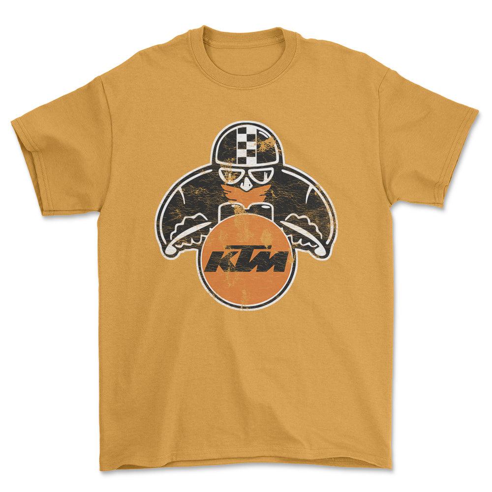 KTM Biker Vintage Style Unisex T-Shirt , Bomuld-Beklædning-KTM-Guld-S-Forside-Garage Culture Shop- garage - man cave - merchandise