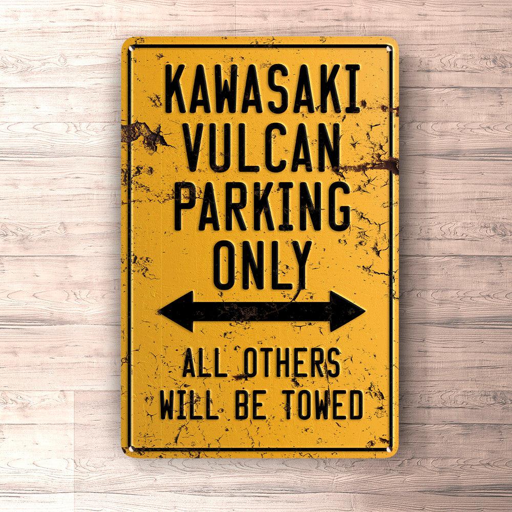 Kawasaki Vulcan Parking Only Skilte, Musemåtte, Dørmåtte-Parking skilte-Kawasaki-Garage Culture Shop- garage - man cave - merchandise