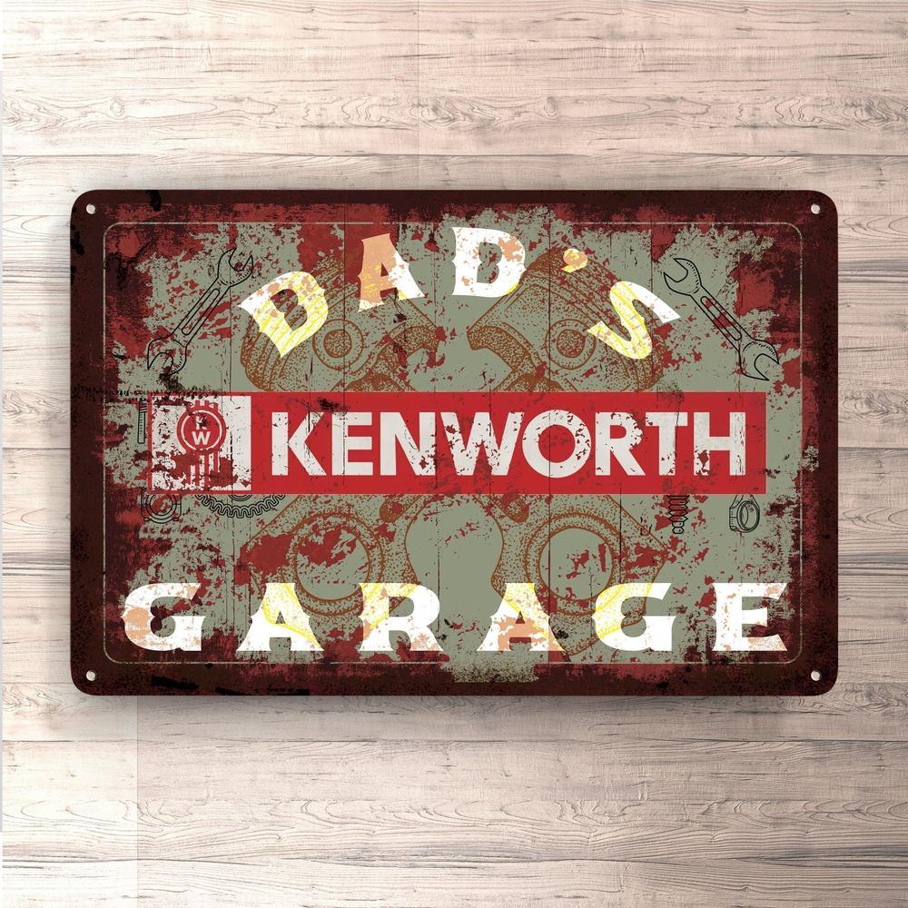 Kenworth Dads Garage Vintage Skilte, Musemåtte, Dørmåtte-Skilte-Kenworth-Garage Culture Shop- garage - man cave - merchandise
