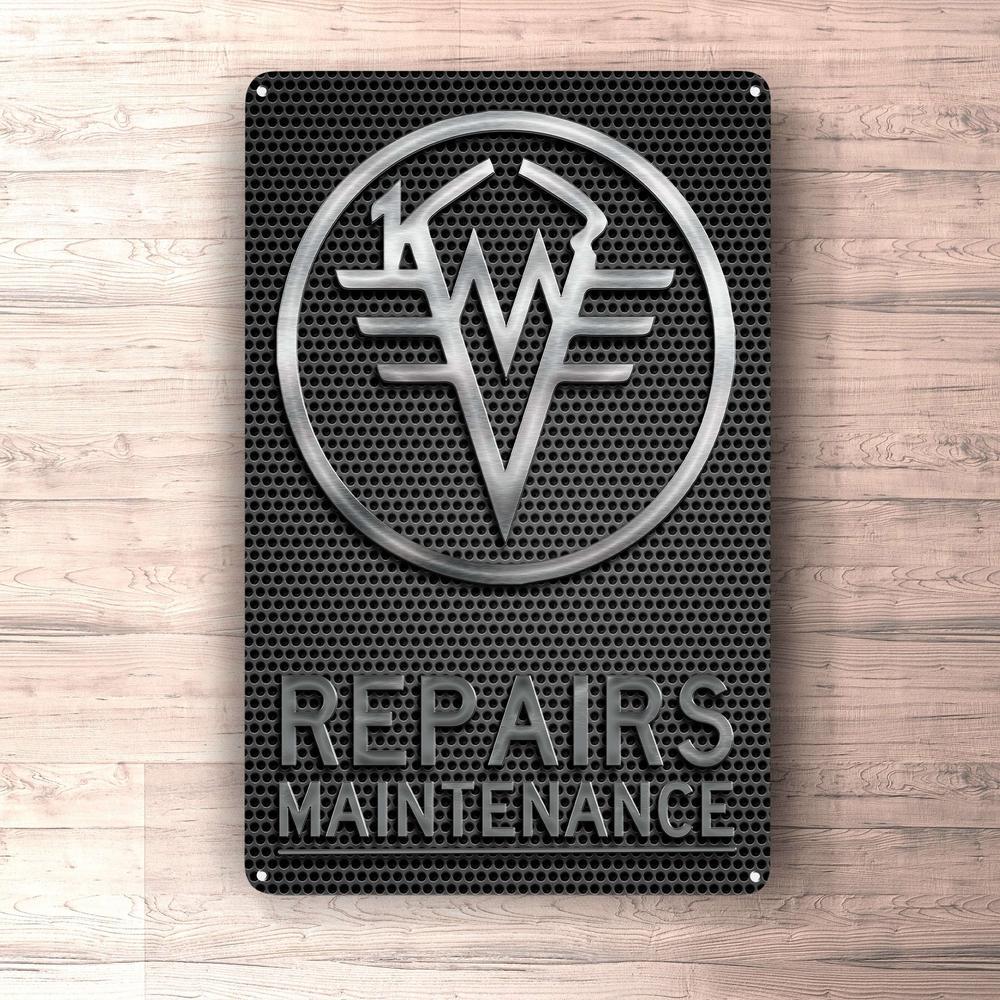 Kmz Repairs Maintenance Skilte, Musemåtte, Dørmåtte , Plakat-Skilte-KMZ-Garage Culture Shop- garage - man cave - merchandise