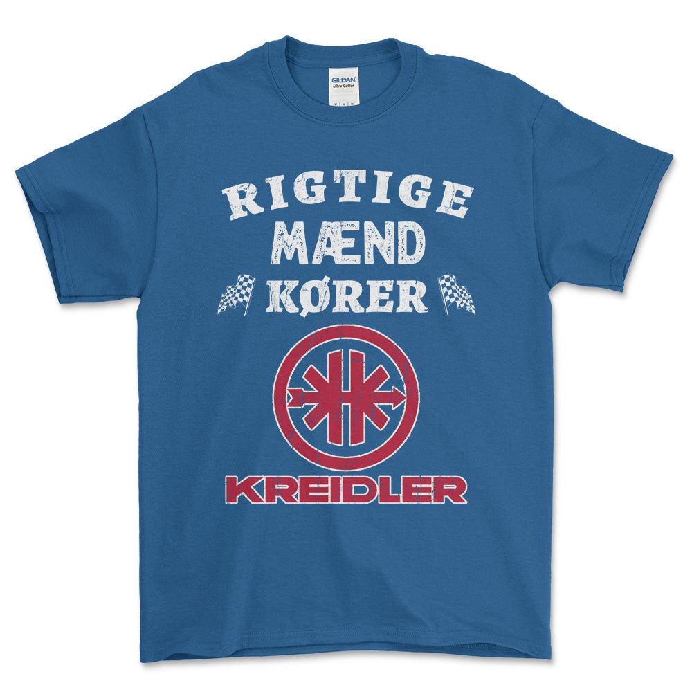 Kreidler Rigtige Mænd Kører - Unisex T-Shirt , Bomuld-Beklædning-Kreidler-Blå Royal-S-Forside-Garage Culture Shop- garage - man cave - merchandise