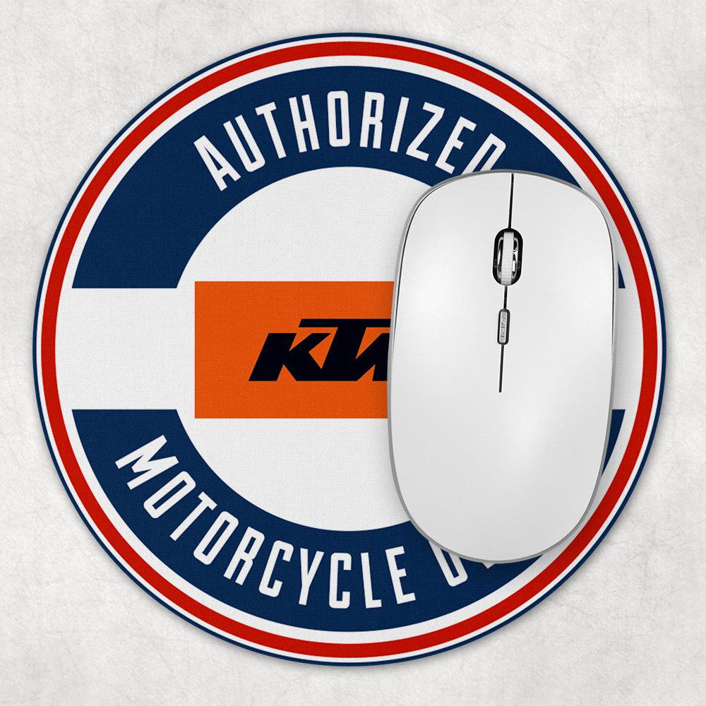 Ktm Authorized Motorcycle Owner, Runde Skilte , Musemåtte Rundt , Kop Underlag, Underlagssæt-Runde Skilte-KTM-Garage Culture Shop- garage - man cave - merchandise