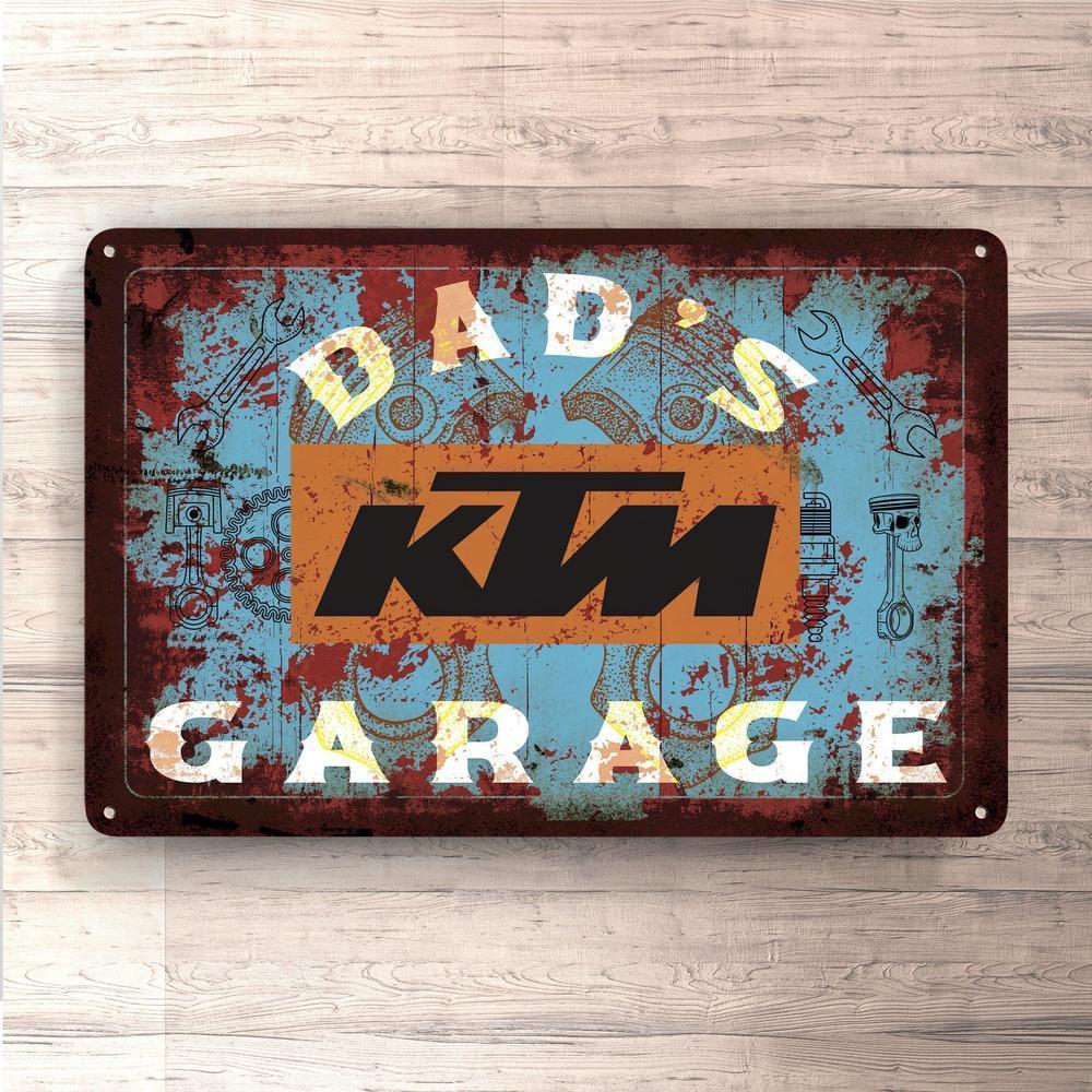 Ktm Dads Garage Vintage Skilte, Musemåtte, Dørmåtte-Skilte-KTM-Garage Culture Shop- garage - man cave - merchandise