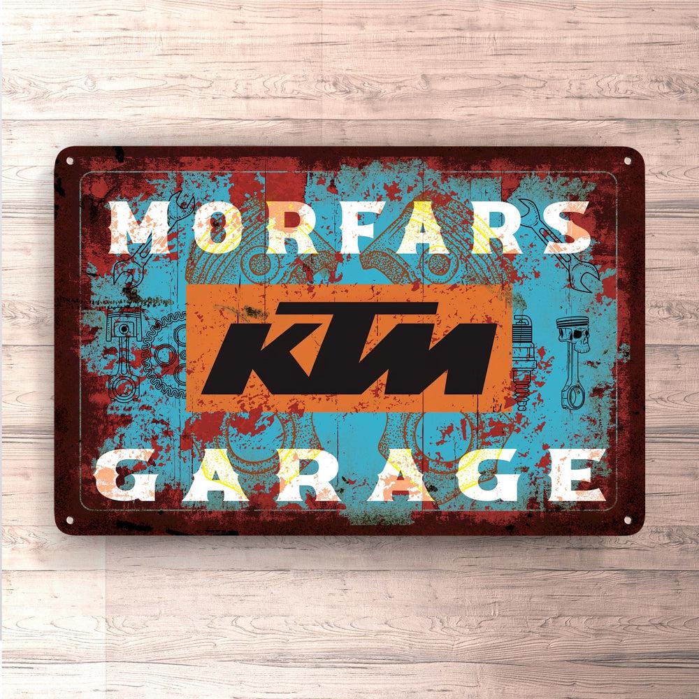 Ktm Morfars Garage Vintage Skilte, Musemåtte, Dørmåtte , Plakat-Skilte-KTM-Garage Culture Shop- garage - man cave - merchandise