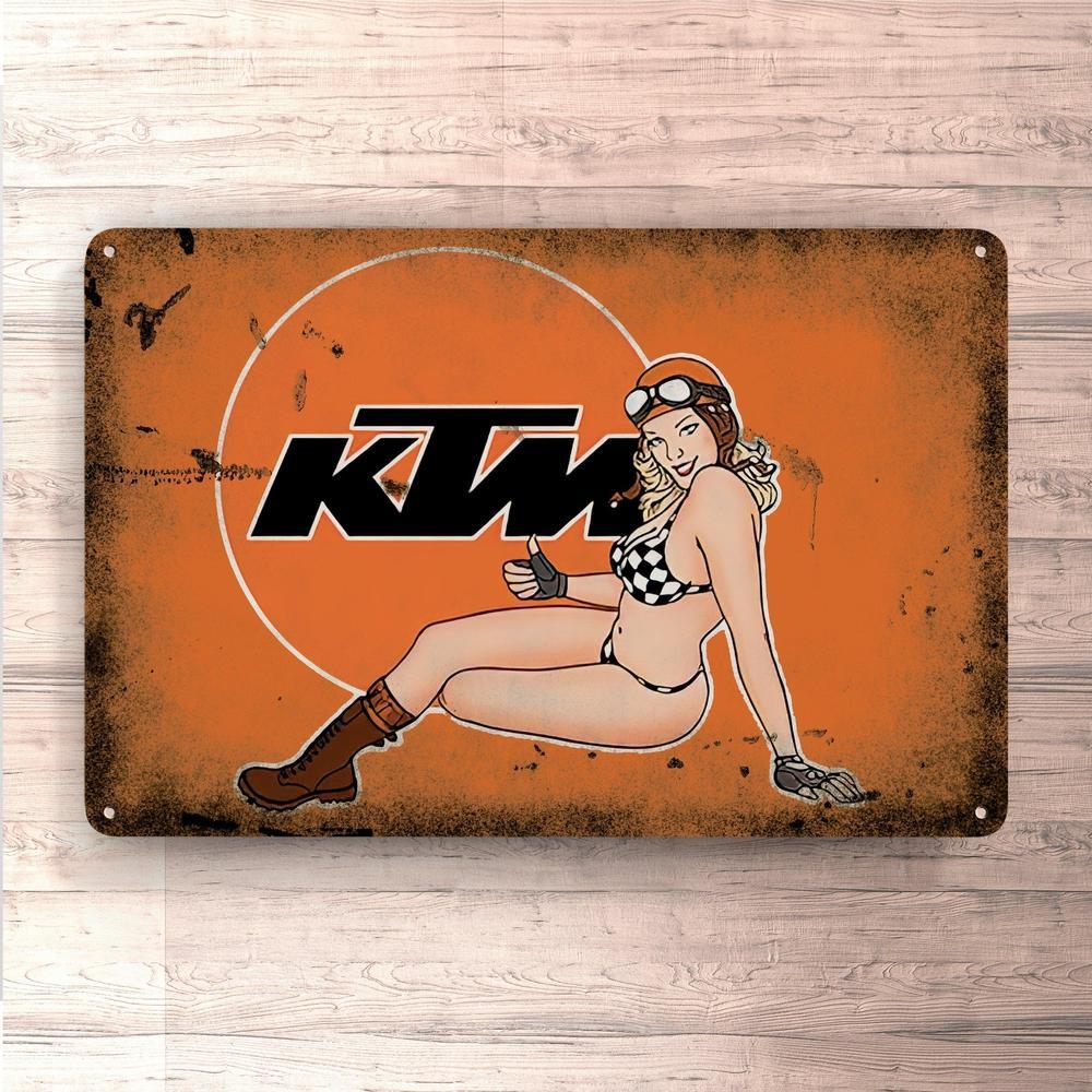 Ktm Pin-Up Vintage Skilte, Musemåtte, Dørmåtte-Skilte-KTM-Garage Culture Shop- garage - man cave - merchandise