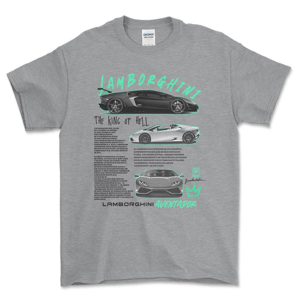 Lamborghini Aventador - Unisex T-Shirt , Bomuld-Beklædning-Lamborghini-Grå Sport-S-Forside-Garage Culture Shop- garage - man cave - merchandise