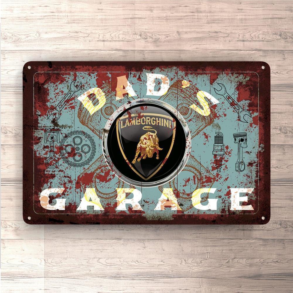 Lamborghini Dads Garage Vintage Skilte, Musemåtte, Dørmåtte-Skilte-Lamborghini-Garage Culture Shop- garage - man cave - merchandise