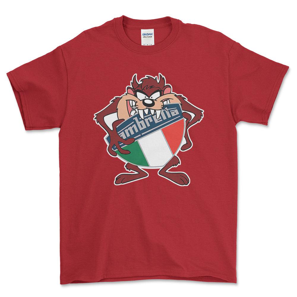 Lambretta TAZ Unisex T-Shirt , Bomuld-Beklædning-Lambretta-Rød-S-Forside-Garage Culture Shop- garage - man cave - merchandise