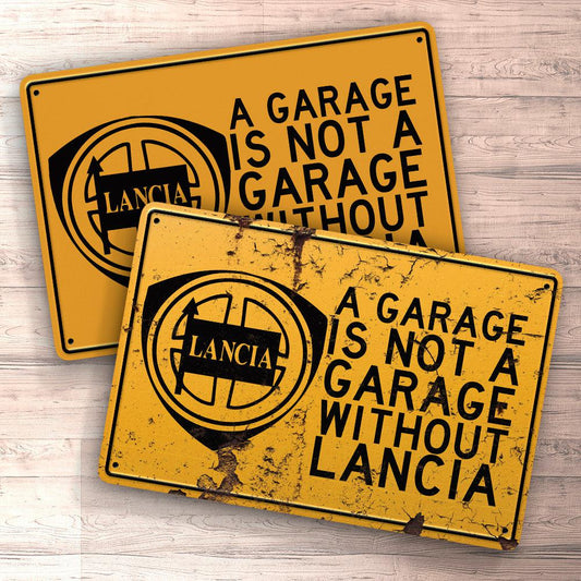 Lancia A Garage Is Not A Garage Without Lancia Skilte, Musemåtte, Dørmåtte , Plakat-Skilte-Lancia-Garage Culture Shop- garage - man cave - merchandise