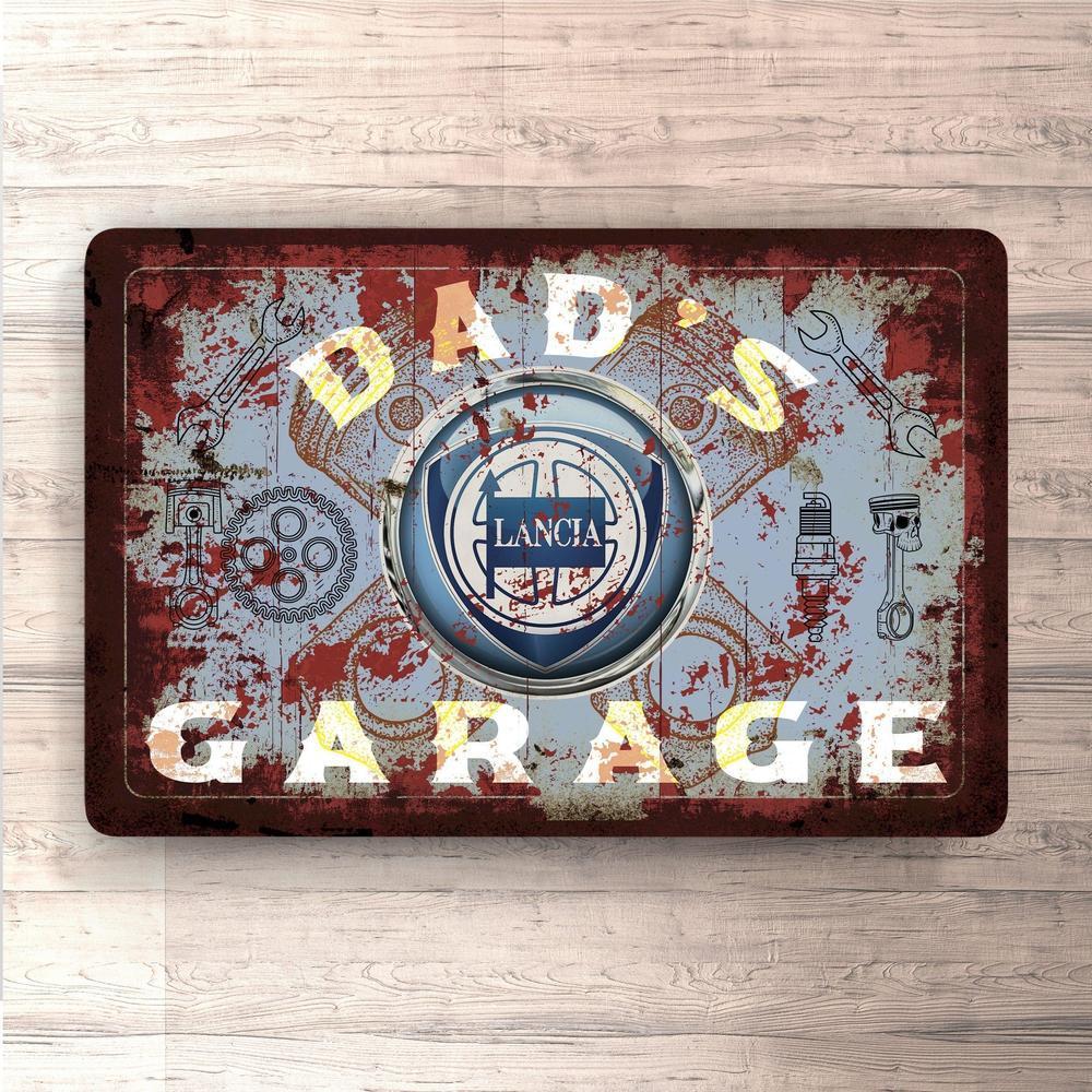 Lancia Dads Garage Vintage Skilte, Musemåtte, Dørmåtte-Skilte-Lancia-Garage Culture Shop- garage - man cave - merchandise
